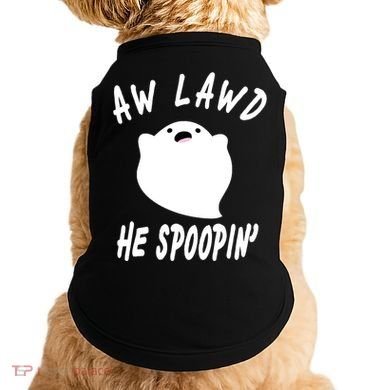 Aw Lawd He Spoopin' Concerned Ghost Design Doggie Tank