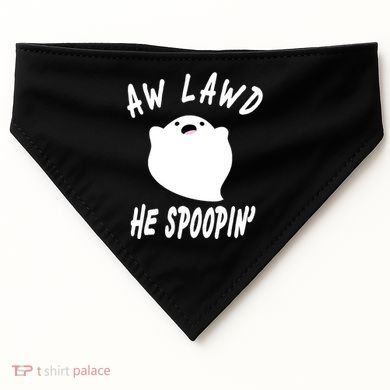 Aw Lawd He Spoopin' Concerned Ghost Design USA-Made Doggie Bandana