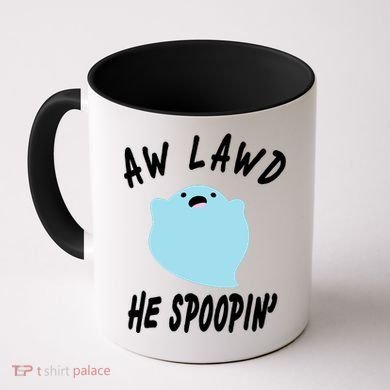 Aw Lawd He Spoopin' Concerned Ghost Design Coffee Mug