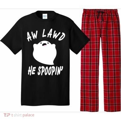 Aw Lawd He Spoopin' Concerned Ghost Design Pajama Set