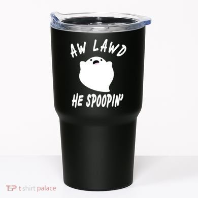 Aw Lawd He Spoopin' Concerned Ghost Design Tumbler