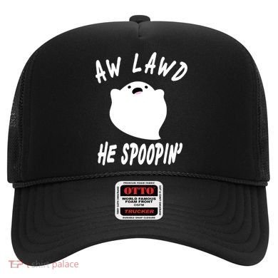 Aw Lawd He Spoopin' Concerned Ghost Design Hat