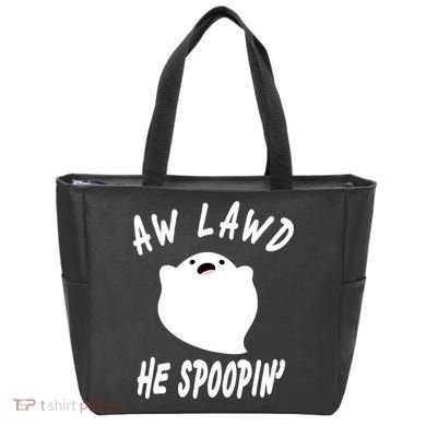 Aw Lawd He Spoopin' Concerned Ghost Design Tote Bag