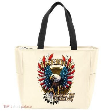 America Love It Or Leave It Patriotic Eagle Tote Bag