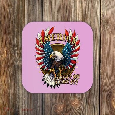 America Love It Or Leave It Patriotic Eagle Coaster