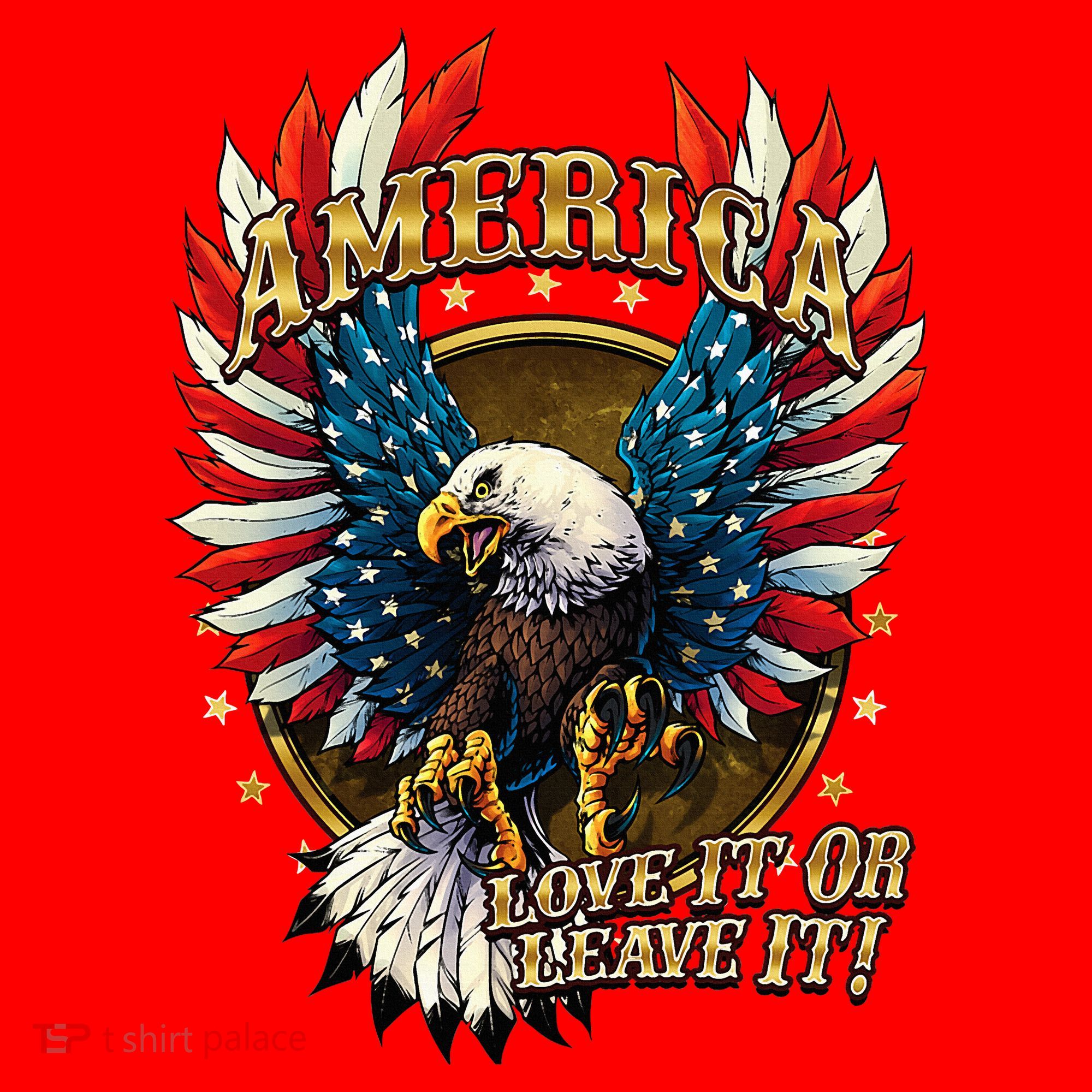 America Love It Or Leave It Patriotic Eagle Santa Hat