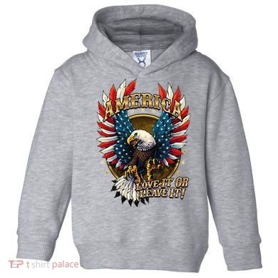 America Love It Or Leave It Patriotic Eagle Toddler Hoodie