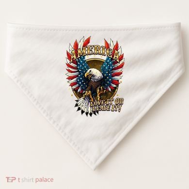 America Love It Or Leave It Patriotic Eagle USA-Made Doggie Bandana