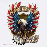 America Love It Or Leave It Patriotic Eagle USA-Made Doggie Bandana thumb 2