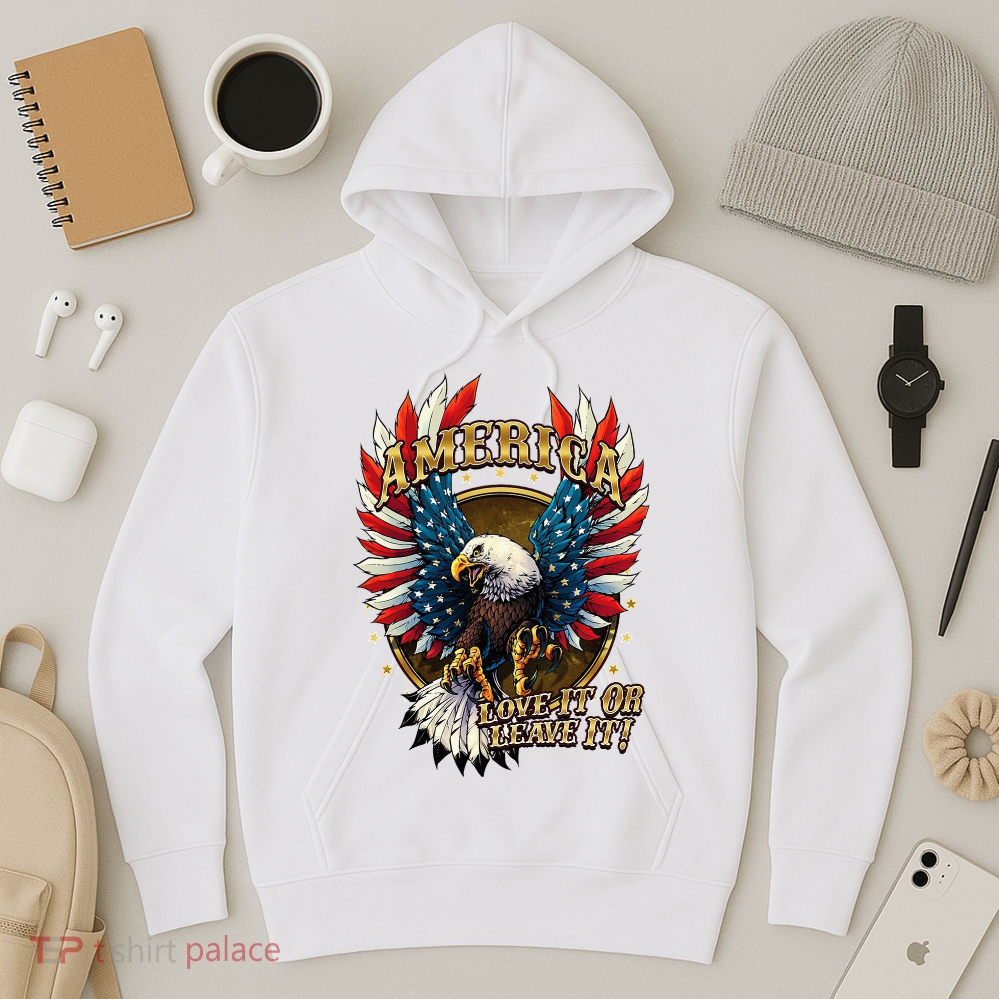 America Love It Or Leave It Patriotic Eagle Hoodie