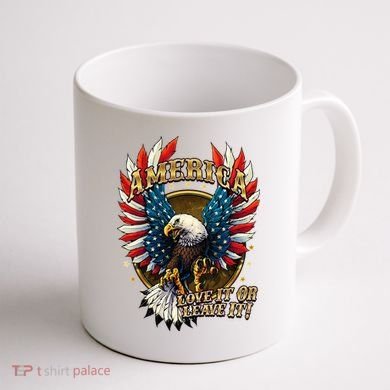 America Love It Or Leave It Patriotic Eagle Coffee Mug back