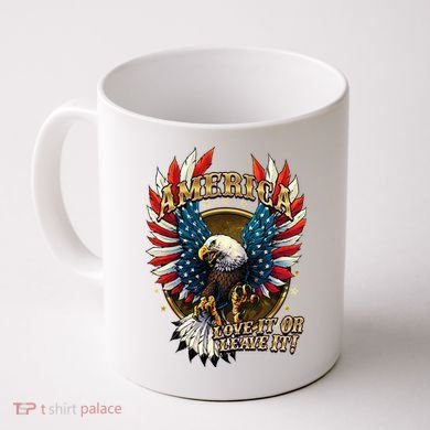 America Love It Or Leave It Patriotic Eagle Coffee Mug