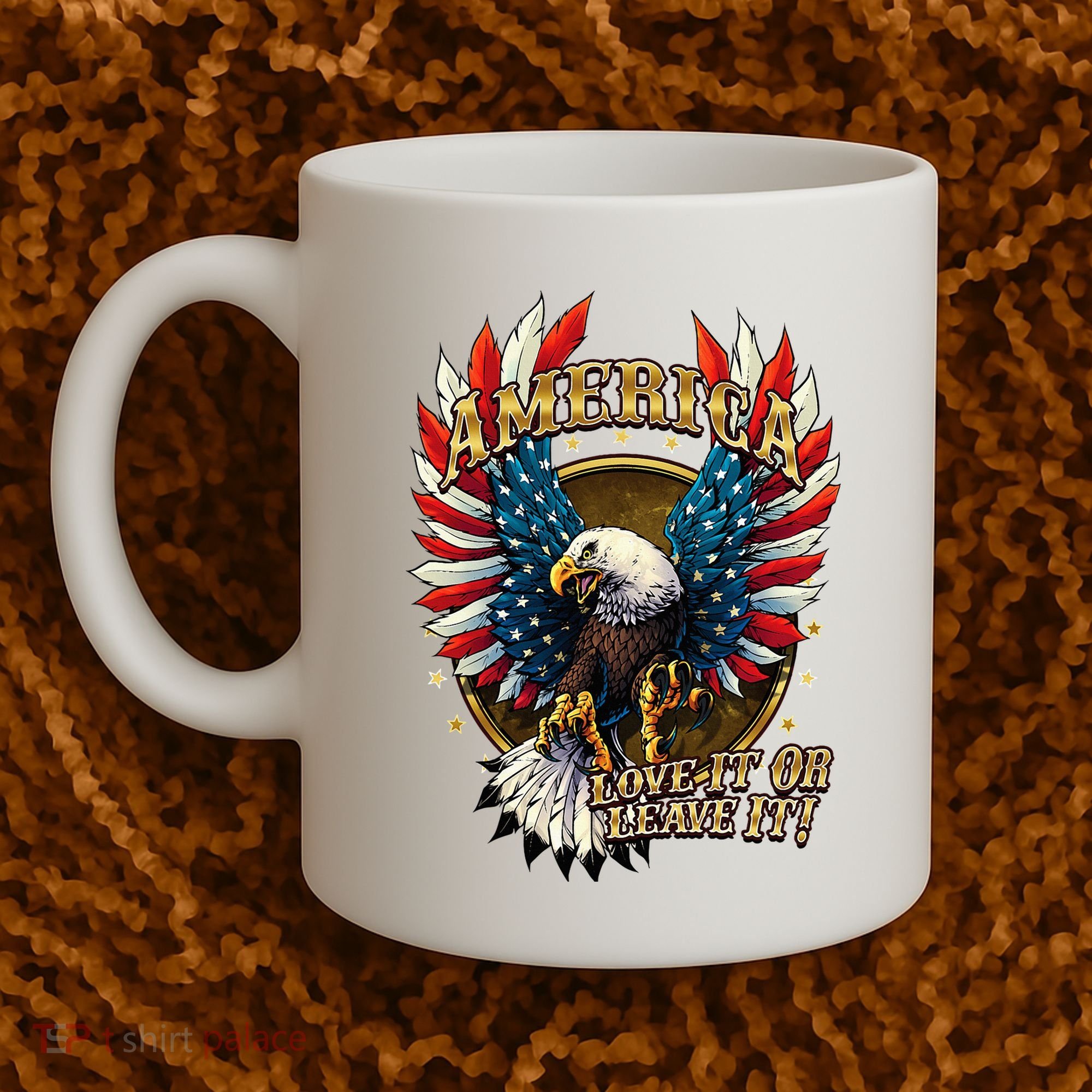 America Love It Or Leave It Patriotic Eagle Coffee Mug