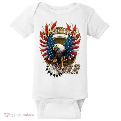 America Love It Or Leave It Patriotic Eagle Baby Bodysuit