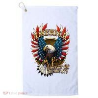 America Love It Or Leave It Patriotic Eagle Golf Towel thumb 0