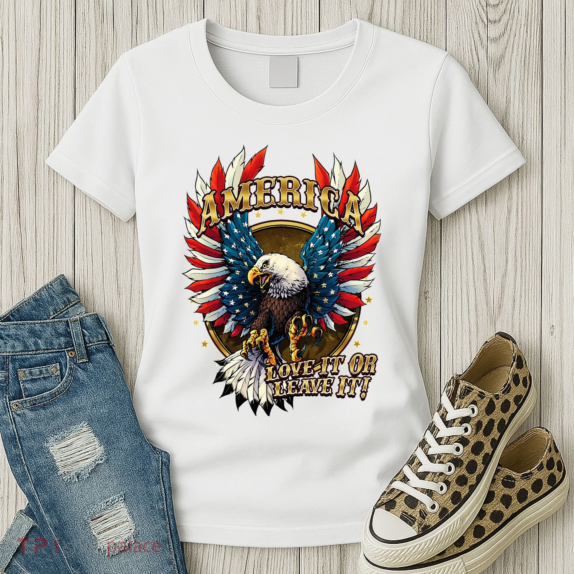 America Love It Or Leave It Patriotic Eagle Women's T-Shirt