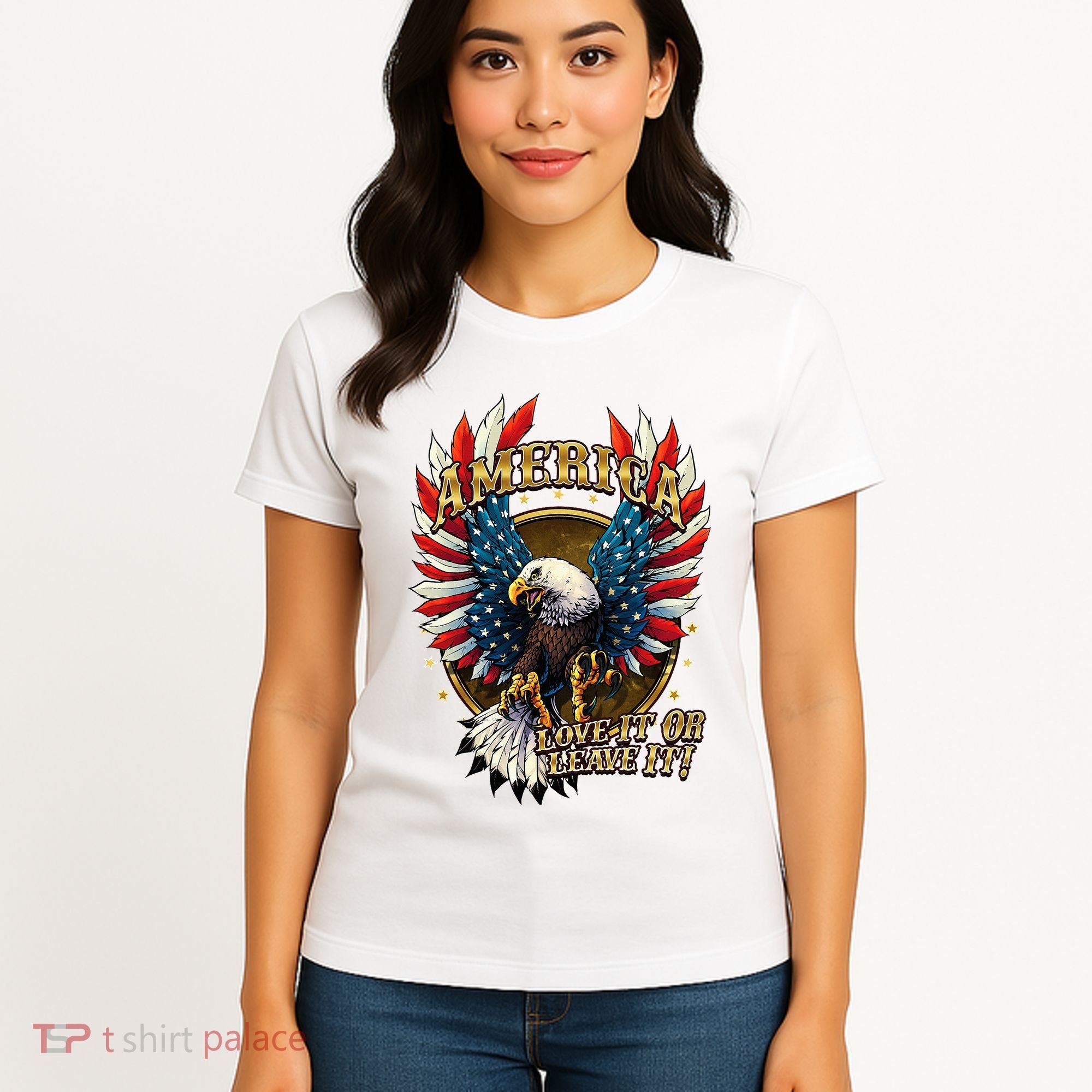 America Love It Or Leave It Patriotic Eagle Women's T-Shirt