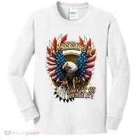 America Love It Or Leave It Patriotic Eagle Kids Long Sleeve Shirt thumb 0