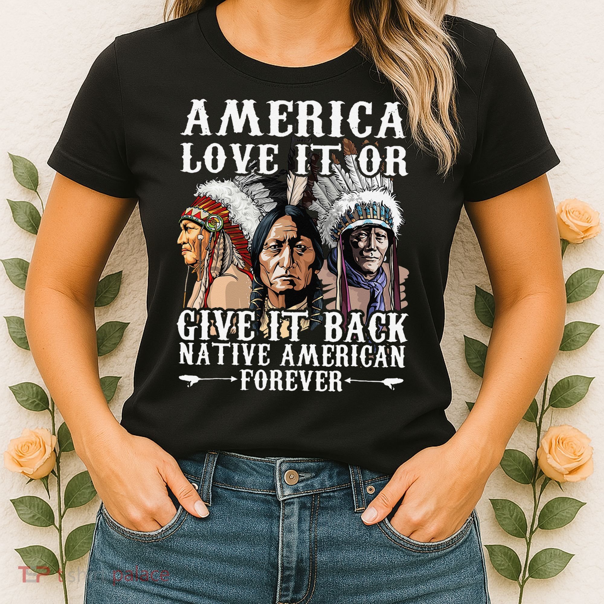 America Love It Or Give It Back Native American Forever Women's T-Shirt