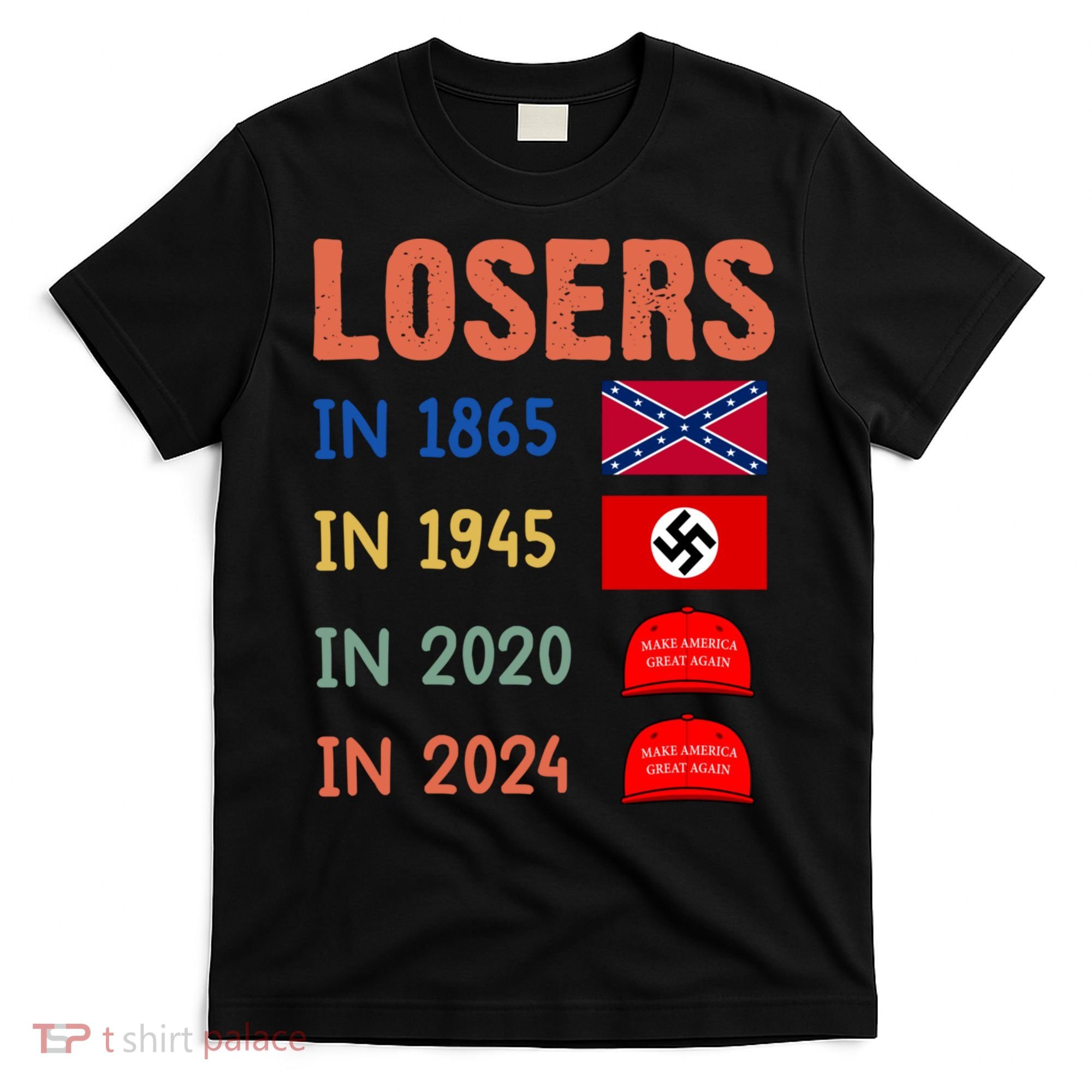 Antitrump Losers In 1865 Losers In 1945 Losers In 2020 T-Shirt