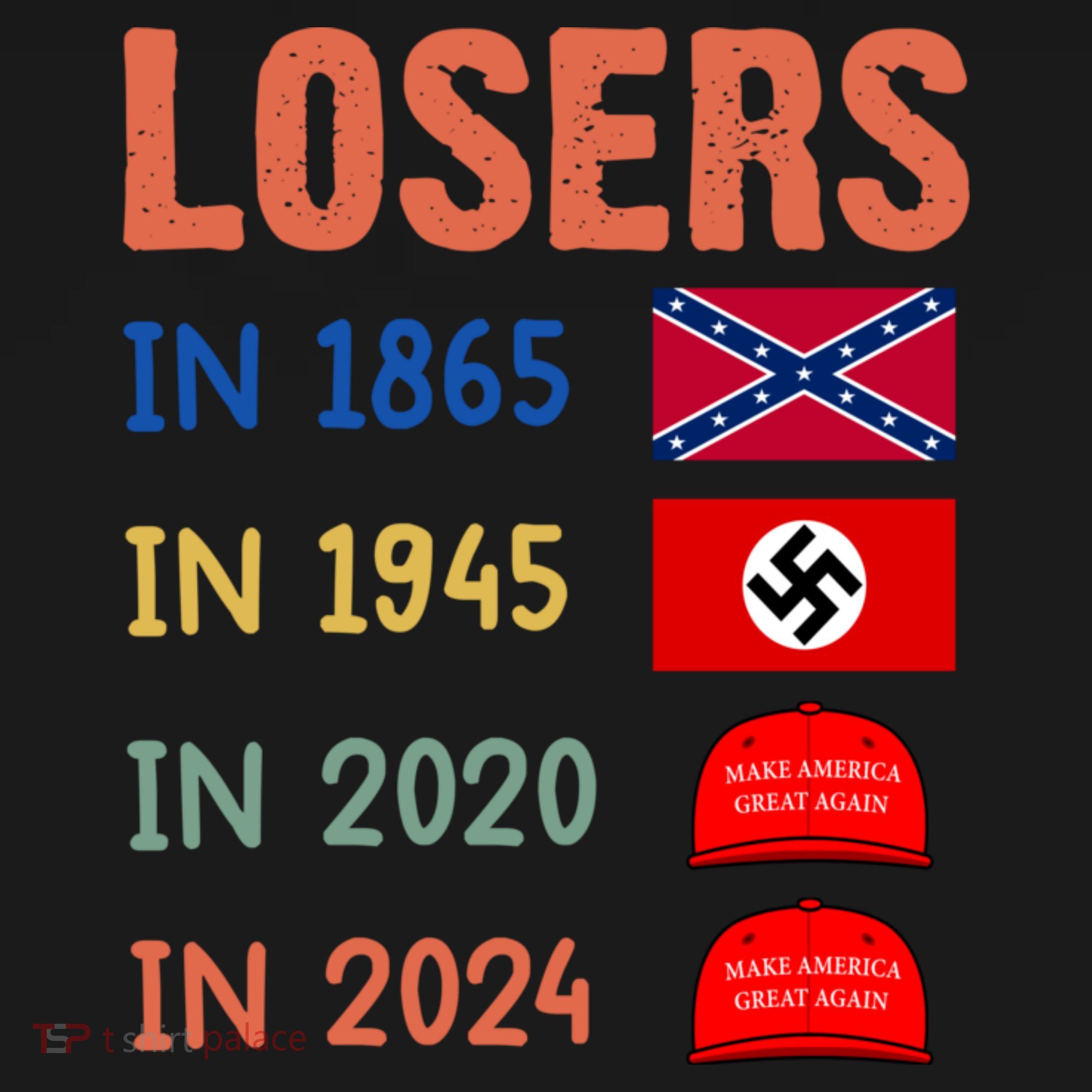 Antitrump Losers In 1865 Losers In 1945 Losers In 2020 Women's Hoodie