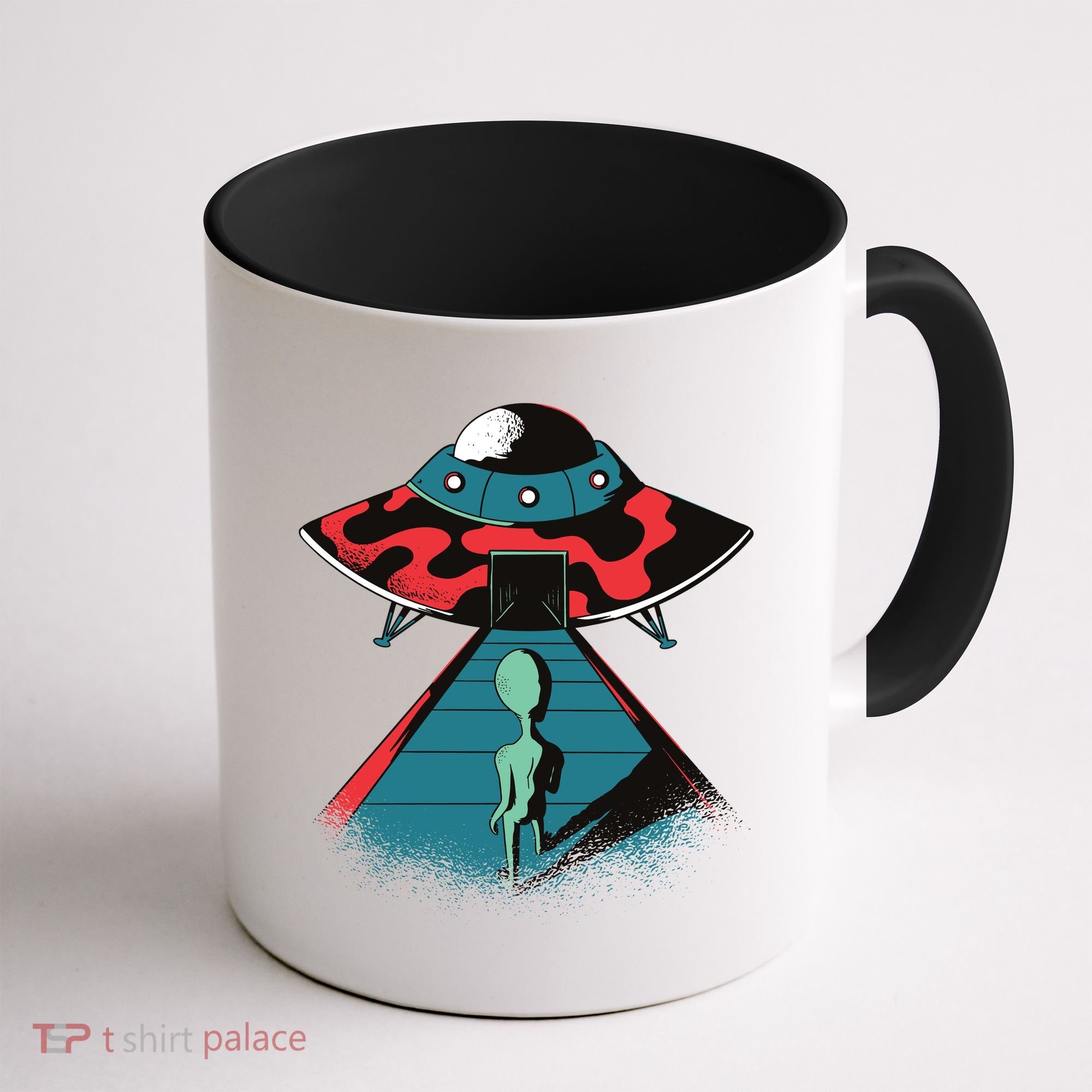 Alien Entering UFO Coffee Mug