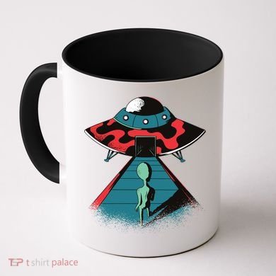 Alien Entering UFO Coffee Mug