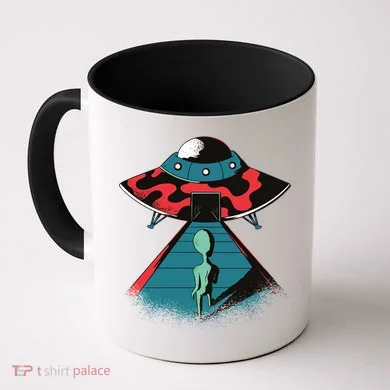 Alien Entering UFO Coffee Mug