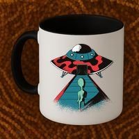 Alien Entering UFO Coffee Mug thumb 2