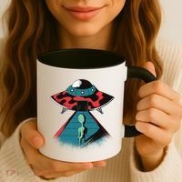 Alien Entering UFO Coffee Mug thumb 3