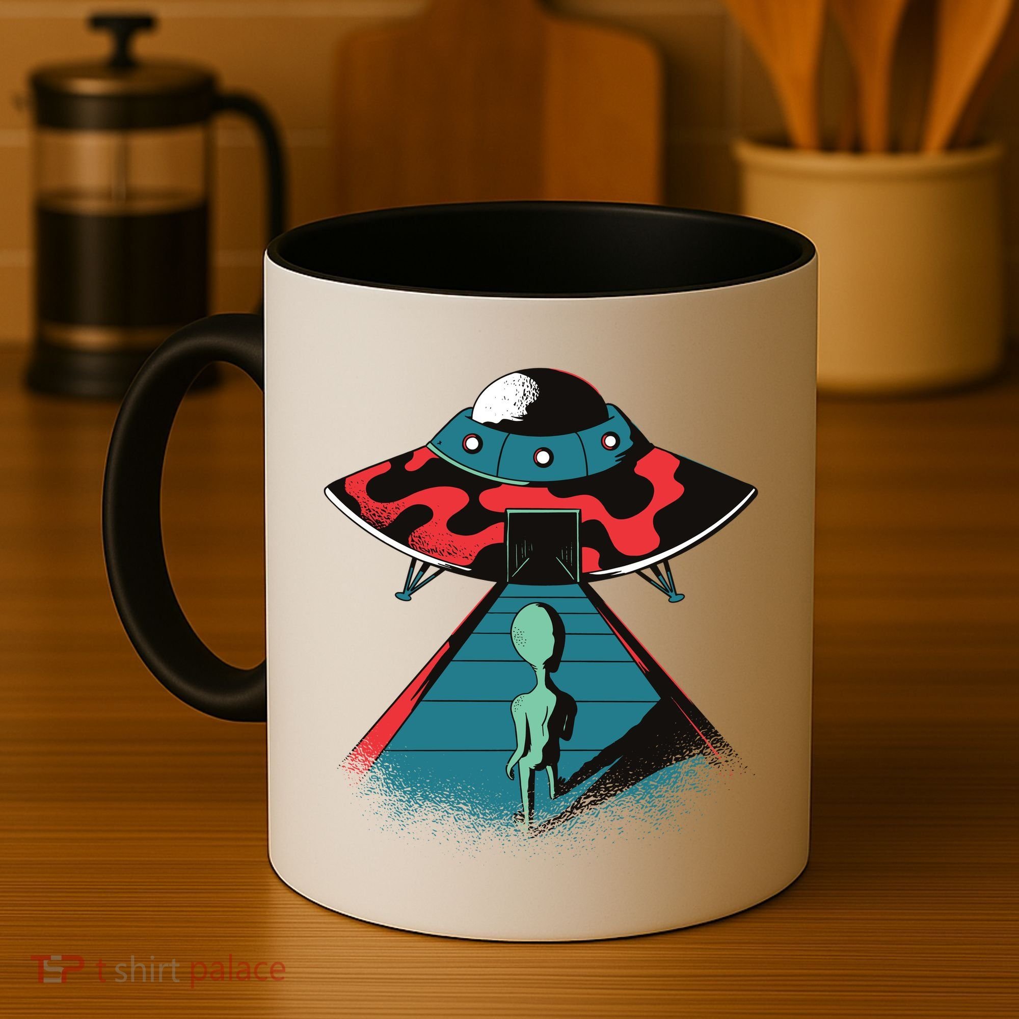 Alien Entering UFO Coffee Mug