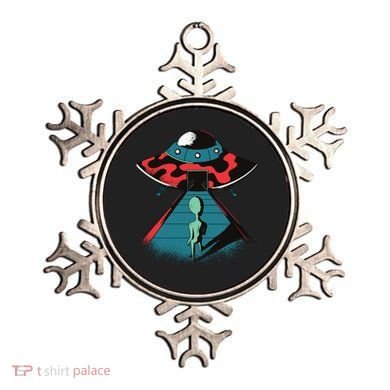 Alien Entering UFO Ornament