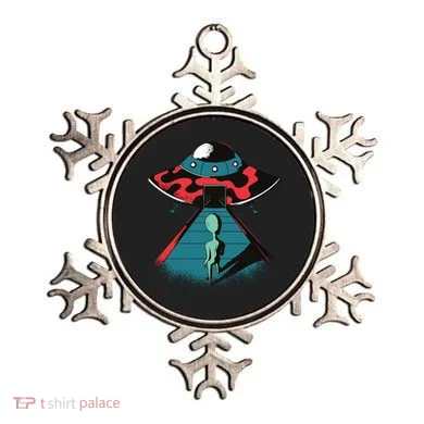 Alien Entering UFO Ornament