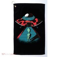 Alien Entering UFO Golf Towel thumb 0