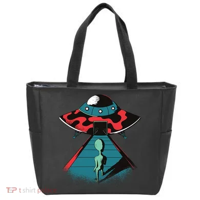 Alien Entering UFO Tote Bag