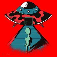 Alien Entering UFO Santa Hat thumb 1