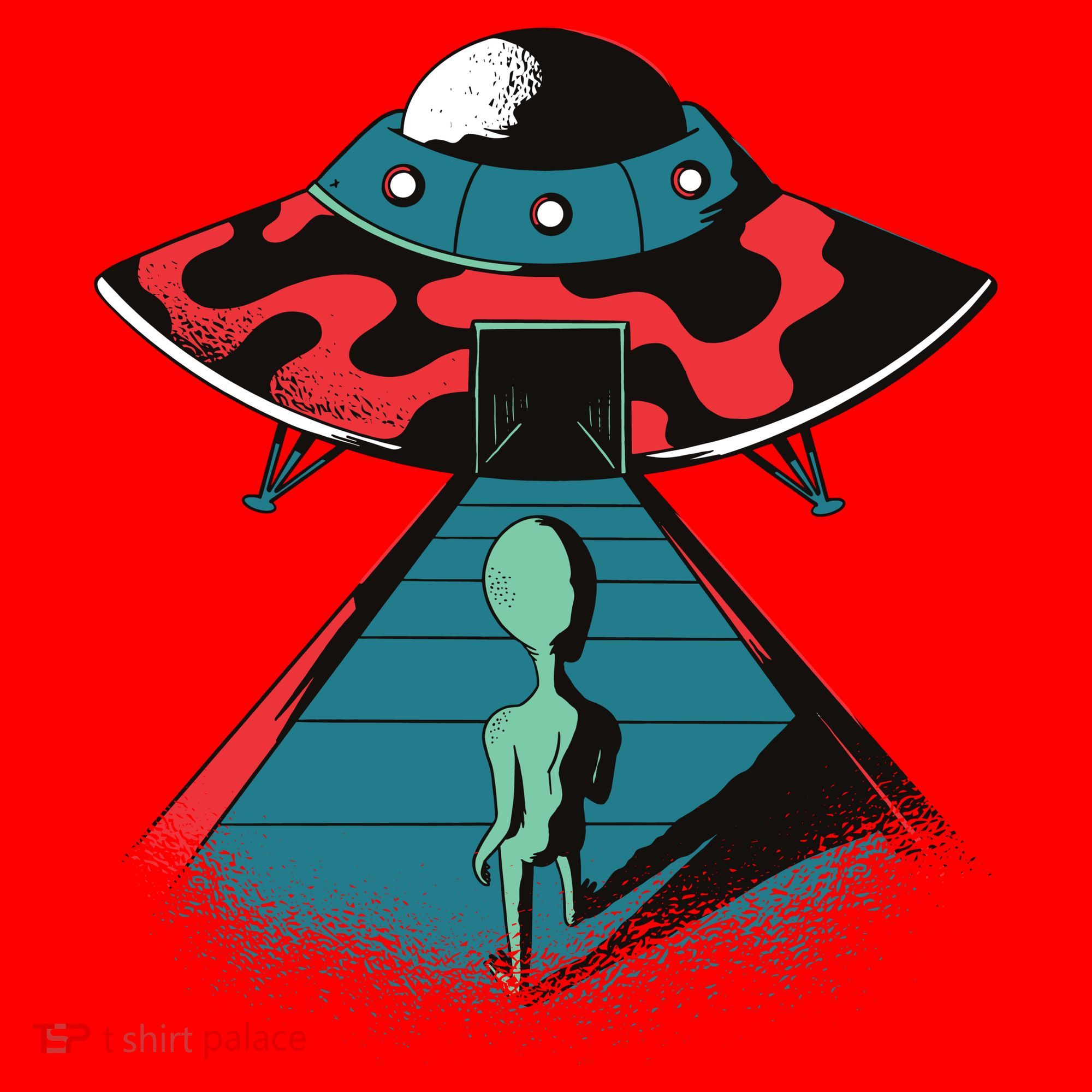 Alien Entering UFO Santa Hat