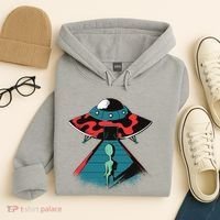 Alien Entering UFO Hoodie thumb 4