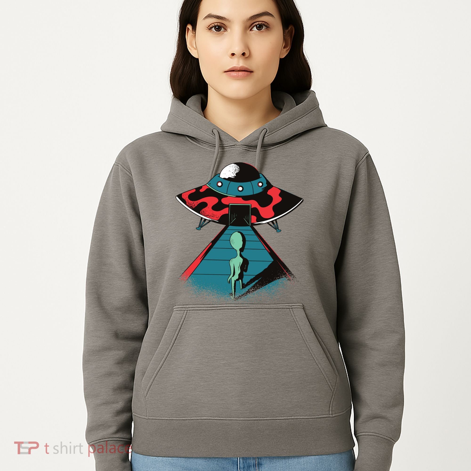 Alien Entering UFO Hoodie