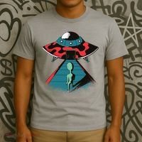 Alien Entering UFO T-Shirt thumb 3