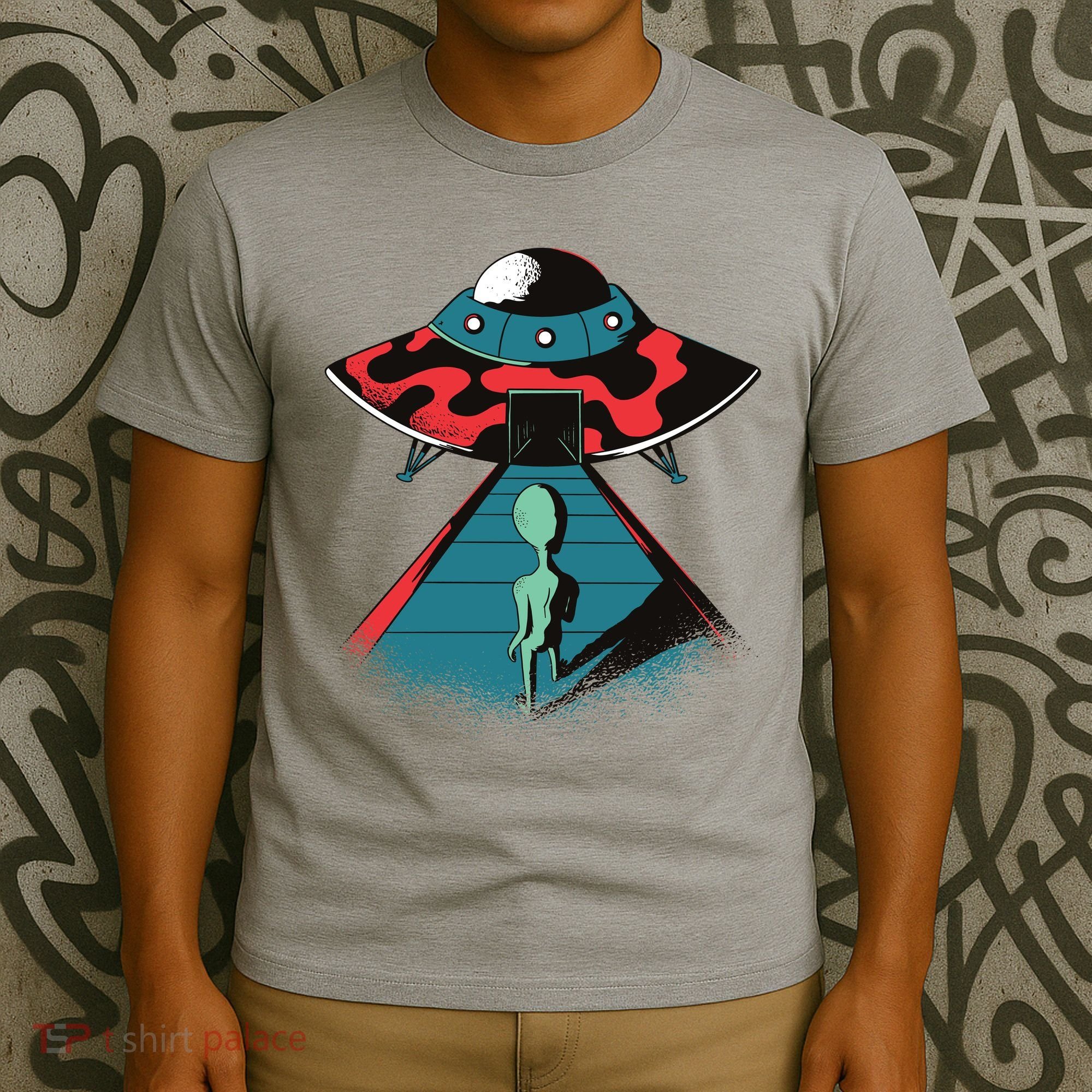 Alien Entering UFO T-Shirt