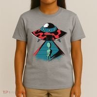 Alien Entering UFO T-Shirt thumb 4