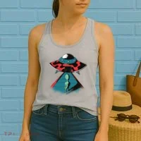 Alien Entering UFO Women's Tank Top thumb 2
