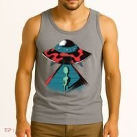 Alien Entering UFO Tank Top thumb 3