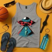 Alien Entering UFO Tank Top thumb 4