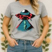Alien Entering UFO Women's T-Shirt thumb 2