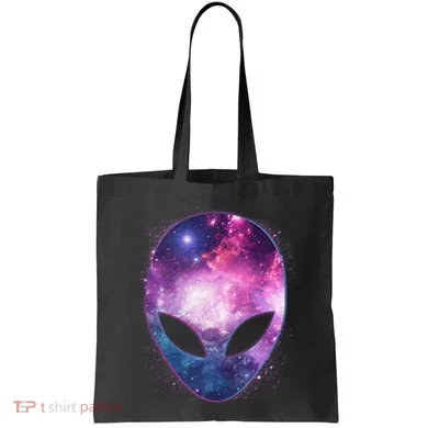 Alien Galaxy Face Tote Bag