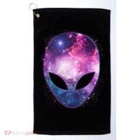 Alien Galaxy Face Golf Towel thumb 0