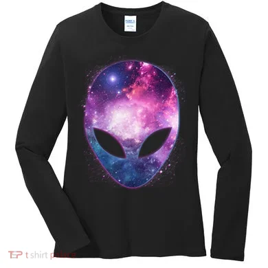 Alien Galaxy Face Women's Long Sleeve Shirt
