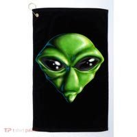 Alien Head Golf Towel thumb 0
